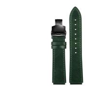 AMAUPCKCA Retro Echtleder Armband for Casio A158W A168 / F91w / AE-1200WHD/A158/A159/A169/AE1200 Vintage Uhrenarmband(Green Black)