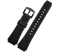 AMAUPCKCA Schwarzes Sportuhrenarmband aus Silikonkautschuk for Casio Edifice EF-552 Uhrenarmbänder EF-552D-1A Herrenarmband Edelstahlschnalle 25 * 20mm(Black bk)