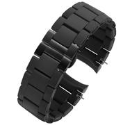 AMAUPCKCA Silikon-Stahlarmband for Armani AR5906 AR5905 AR5890 AR5889 5858 5920 Mann 23 mm Frau 20 mm Gummiarmband for Uhrenarmband(Black Black Buttons,23mm)
