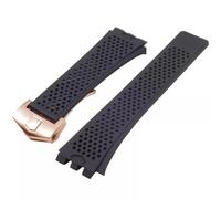 AMAUPCKCA Silikon-Uhrenarmband for Tag HEUER Carrera-Serie, Uhrenarmband for Herren, konkav-Konvexe Schnittstelle, schwarzes Armband, 22 mm(Black-Rosegold)