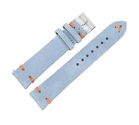 AMAUPCKCA Wildleder Uhrenarmband 18mm 20mm 22mm 24mm Quick Release Ersatz Uhrenarmband Handgefertigtes Armband Blau Herren Damen Armband Armband(Blue-orange line,20mm)