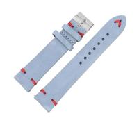 AMAUPCKCA Wildleder Uhrenarmband 18mm 20mm 22mm 24mm Quick Release Ersatz Uhrenarmband Handgefertigtes Armband Blau Herren Damen Armband Armband(Blue-red line,22mm)