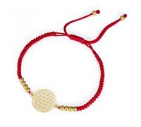 Amaxer Blume des Lebens gewebtes Seil-Armband für Frauen, Samen-des-Life-Mandala, heilige Geometrie, Schutz, Aushöhlung, verstellbare Perlenanhänger, Seil-Armband, Edelstahl