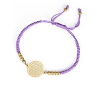 Amaxer Blume des Lebens gewebtes Seil-Armband für Frauen, Samen-des-Life-Mandala, heilige Geometrie, Schutz, Aushöhlung, verstellbare Perlenanhänger, Seil-Armband, Edelstahl