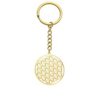 Amaxer Blume des Lebens Samen des Lebens Mandala Heilige Geometrie Kreis Rund Schutz Statement Charm Schmuck Schlüsselanhänger für Unisex, stahl, 24.5mm