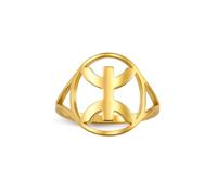 Amaxer Chic Afrika Berber Symbol Ring für Frauen Edelstahl Amazigh afrikanischer Kabyle Stil Ethnischer Berber Fingerring zierlicher Schmuck, Edelstahl, Kein Edelstein