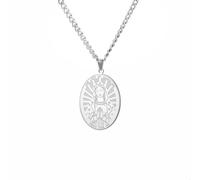 Amaxer Unsere Liebe Frau von Guadalupez Medaille Halskette für Frauen Männer Edelstahl Oval Jungfrau Maria Kette katholische religiöse Schutz Glaube Schmuck Geschenk