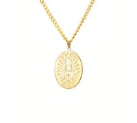 Amaxer Unsere Liebe Frau von Guadalupez Medaille Halskette für Frauen Männer Edelstahl Oval Jungfrau Maria Kette katholische religiöse Schutz Glaube Schmuck Geschenk