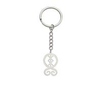 Amaxer Viking Norse Bind Rune zum Schutz Schlüsselanhänger Wikinger Runen Nordic Amulett Schmuck Inspirierende Geschenke Kette Schlüsselanhänger Schlüsselanhänger, silber, 24.5mm