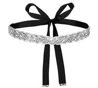 Amaxiu Damen Kristall Hochzeit Gürtel,Braut Strass Hochzeitsgürtel Kristallgürtel Glitzerndes Band leichter Damengürtel für Kleid, Abendkleid Brautkleid glänzender Party Taillengürtel (Schwarz)