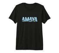 Amaya Sea Waves - Personalisierter Name Ocean Beach Art Premium T-Shirt
