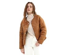 Amazhiyu Steppjacke Damen Leicht Dünne Jacke Daunenjacken Damenjacke übergangsjacken Kurz Herbst Winter Langarm Jacket Warme Winterjacke Gilet Mit Taschen, Braun, S
