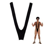 Amazleer Herren String Mankini, V-Form Badeanzug, Klassisch, Lustiger Borat Tanga Schwimmen Unterwäsche (DE/NL/SE/PL, Alphanumerisch, S, M, Regular, Regular, Schwarz)