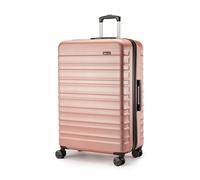 Amazon Basics Erweiterbarer Hartschalenkoffer - ABS-Reisegepäck mit 4 Spinner-Doppelrollen - Kratzfeste und leichte Konstruktion - 45,1cm x 28,6cm x 68,0cm - Roségold