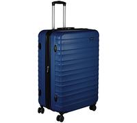 Amazon Basics Hartschalen-Koffer Groß - Erweiterbares ABS-Reisegepäck mit 4 Doppel-Spinnerrädern - Kratzfest und Leicht - 78 x 52,6 x 32cm - Marineblau