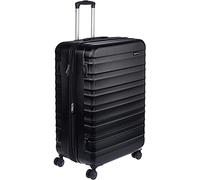 Amazon Basics Hartschalen-Koffer Groß - Erweiterbares ABS-Reisegepäck mit 4 Doppel-Spinnerrädern - Kratzfest und Leicht - 78 x 52,6 x 32cm - Schwarz