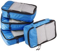 Amazon Basics Kleine Kleidertaschen, Reißverschluss, 4 Stück, Blau