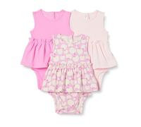 Amazon Essentials Baby Mädchen Ärmellose Bodysuit-Kleider, 3er-Pack, Rosa/Äpfel, 0-3 Monate