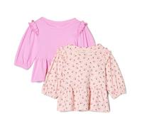 Amazon Essentials Baby Mädchen Langarm-Strick-Tops, 2er-Pack, Rosa/Kleine Marienkäfer, 3-6 Monate