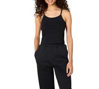 Amazon Essentials Bauchfreies Camisole für Damen, Feinripp, Schwarz, Größe M