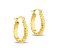 Amazon Essentials Creolen aus Sterlingsilber, gelbvergoldet, oval, gedreht