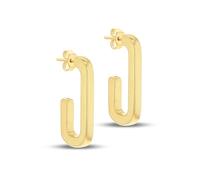 Amazon Essentials Creolen aus Sterlingsilber, gelbvergoldet, rechteckig-halbrund