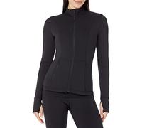 Amazon Essentials Damen Active Sweat Jacke mit durchgehendem Reißverschluss, Schwarz, XL