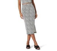 Amazon Essentials Damen Figurbetonter Rock aus mattem Jersey mit Raffung (Top separat erhältlich), Schwarz Elfenbein Geometrisch, XL