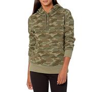 Amazon Essentials Damen Fleece-Kapuzenpullover in normaler Passform (in Übergröße erhältlich), Grün Tarnmuster, S