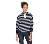 Amazon Essentials Damen Fleece-Kapuzenpullover in normaler Passform (in Übergröße erhältlich), Marineblau Streifen, XXL