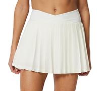 Amazon Essentials Damen Funktionaler, plissierter Tennisrock aus dehnbarem Gewebe mit integrierten Shorts und Taschen, Weiß, S