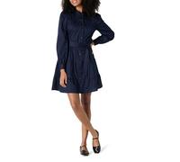 Amazon Essentials Damen Gestuftes Regular-Fit-Hemdblusenkleid aus Baumwollsatin
