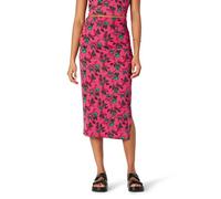 Amazon Essentials Damen-Jersey-Rock, schmale Passform, gerüscht, matt (Oberteil separat erhältlich), Hot Pink Leafy Floral Ditsy, Größe M