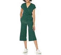 Amazon Essentials Damen Kurzärmeliger Wickel-Overall mit Kurzem Weitem Bein, 52,7cm Beininnenlänge, Wolkenaufdruck, XS