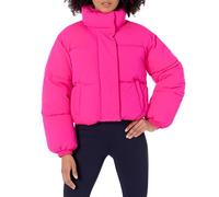 Amazon Essentials Damen Kurze Steppjacke Mit Durchgehendem Reißverschluss (Aus Mattem Oder Sherpa Fleece, Gesteppt), Neonrosa, XXL Große Größen