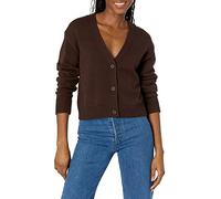 Amazon Essentials Damen Kurzer Cardigan mit V-Ausschnitt in lockerer Passform, Espresso, M