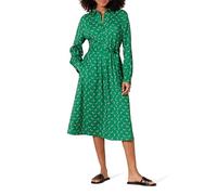 Amazon Essentials Damen Langärmliges Midi-Hemdkleid aus Georgette, Grün Weiß Floral, M