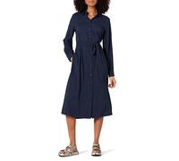 Amazon Essentials Damen Langärmliges Midi-Hemdkleid aus Georgette, Marineblau, XL