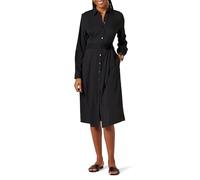 Amazon Essentials Damen Langärmliges Midi-Hemdkleid aus Georgette, Schwarz, L