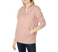 Amazon Essentials Damen Langarm-Oberteil aus Fleece mit Viertelreißverschluss (in Übergröße erhältlich), Hellrosa, XS