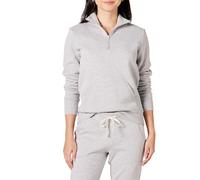 Amazon Essentials Damen Langarm-Oberteil aus Fleece mit Viertelreißverschluss (in Übergröße erhältlich), Hellgrau Meliert, 6XL Große Größen