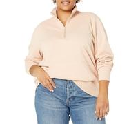 Amazon Essentials Damen Langarm-Oberteil aus Fleece mit Viertelreißverschluss (in Übergröße erhältlich), Beige, 6XL Große Größen