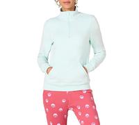 Amazon Essentials Damen Langarm-Oberteil aus Fleece mit Viertelreißverschluss (in Übergröße erhältlich), Aquablau, S