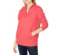 Amazon Essentials Damen Langarm-Oberteil aus Fleece mit Viertelreißverschluss (in Übergröße erhältlich), Korallenrosa, M