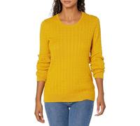 Amazon Essentials Damen Leichter Langarm-Pullover Mit Rundhalsausschnitt Mit Zopfmuster (Erhältlich In Übergröße), Gold, XL