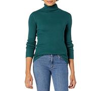 Amazon Essentials Damen Leichter Langarm-Rollkragenpullover mit schmaler Passform, Tannengrün, XXL