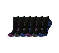 Amazon Essentials Damen Performance Cotton Cushioned Athletic Knöchelsocken, 6 Paar, Schwarz/Mehrfarbig, 39-42