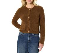Amazon Essentials Damen Regular-Fit-Bouclé-Jacke aus Wollmischung mit Knöpfen, Braun, XXL