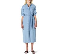 Amazon Essentials Damen Regular-Fit Langärmliges Midikleid Denim Chambray Knopfleiste, Helles Eisblau, XXL