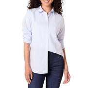 Amazon Essentials Damen Regular-Fit Langarm-Button-Down-Popeline-Hemd, Französisch Blau Weiß Streifen, S